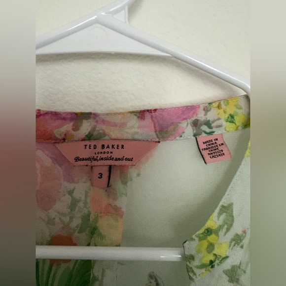 Ted Baker London Hedgerow Shivany sheer floral-print blouse with 3/4 sleeves - Picture 5 of 5